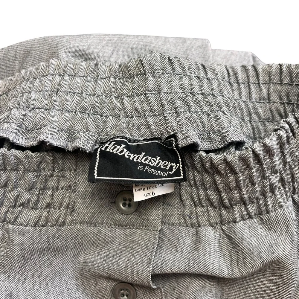 Vintage Y2K Haberdashery Midi Skirt‎ Gray Button Front Made in USA 6